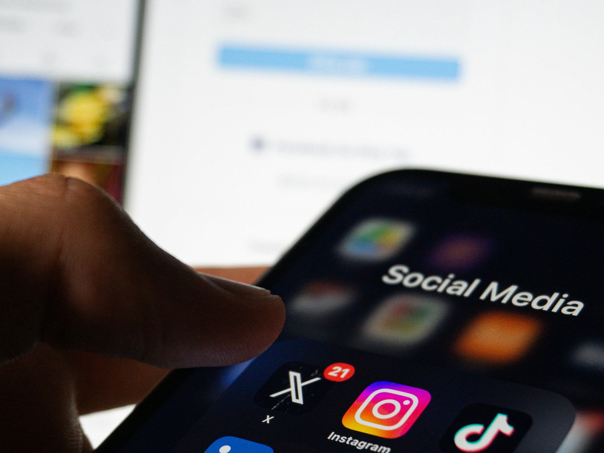 A phone screen of social media app icons